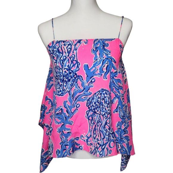 Lilly Pulitzer Tops - Lilly Pulitzer Caught In The Coral Kimi Silk Top Size S